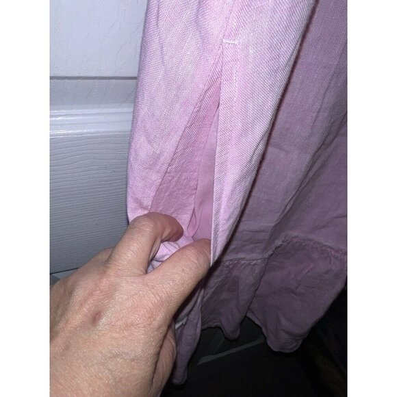 J. MCLAUGHLIN 100% Pink Linen MaryAnn A-Line Sleeveless DRESS Pockets Sz M - Picture 7 of 11